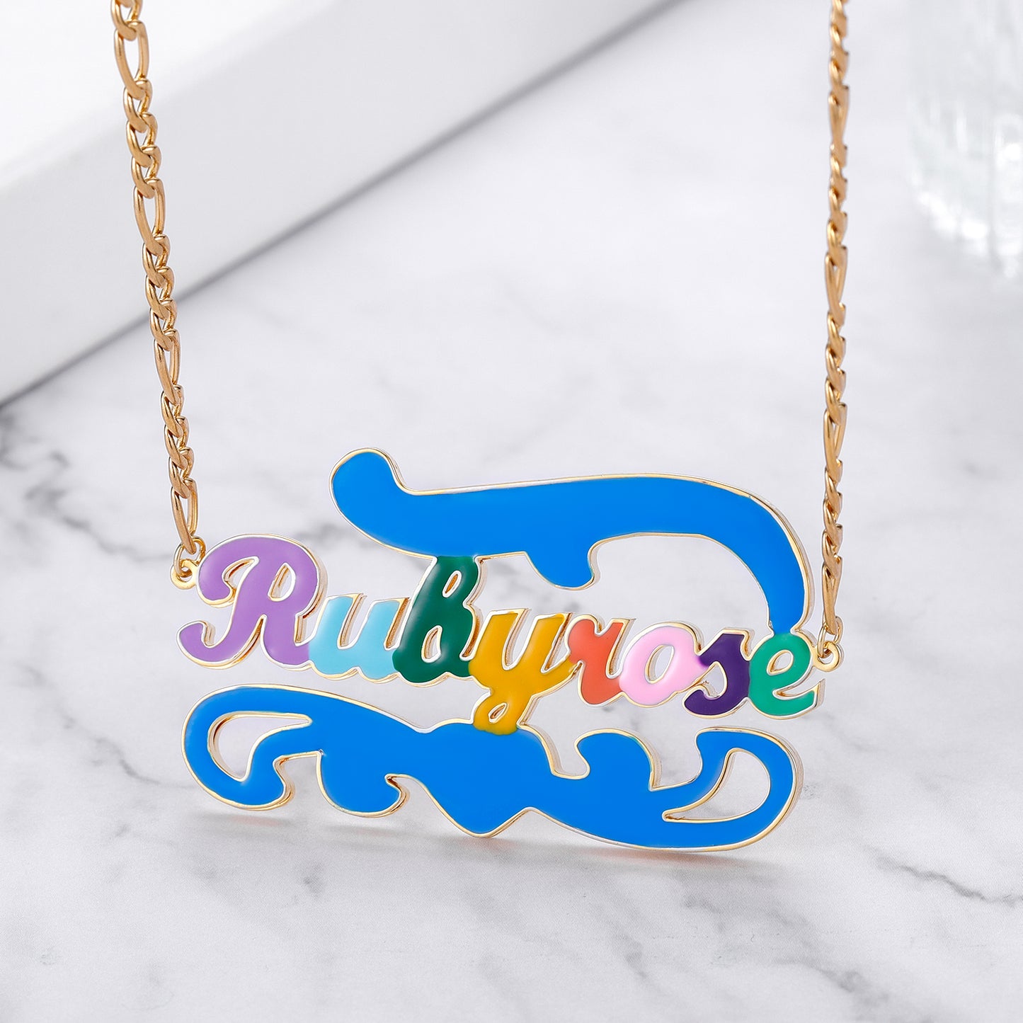 Custom Color Name Necklace QN436