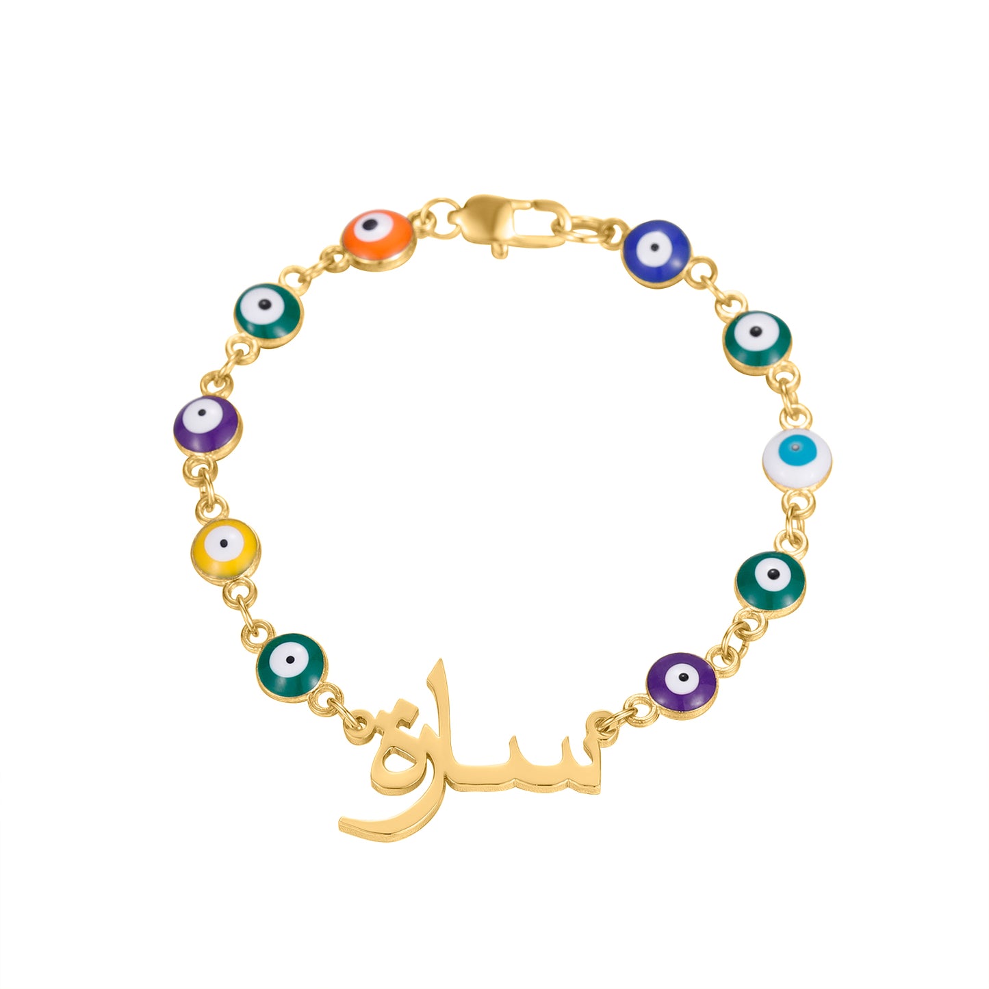 Custom Evil Eye Chain Arabic Bracelet QB461
