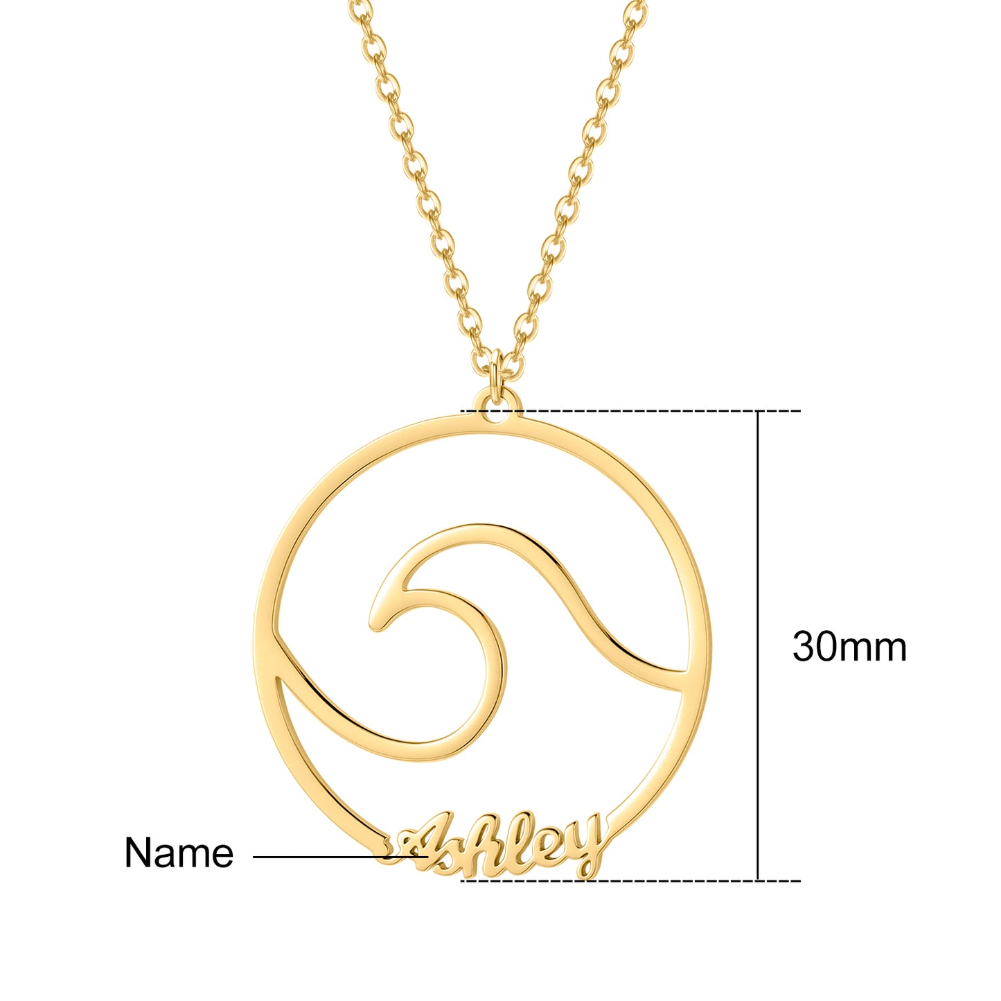 Wave Name Necklace QN327