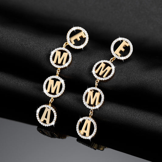 Diamond Small Round Name Earring QE271