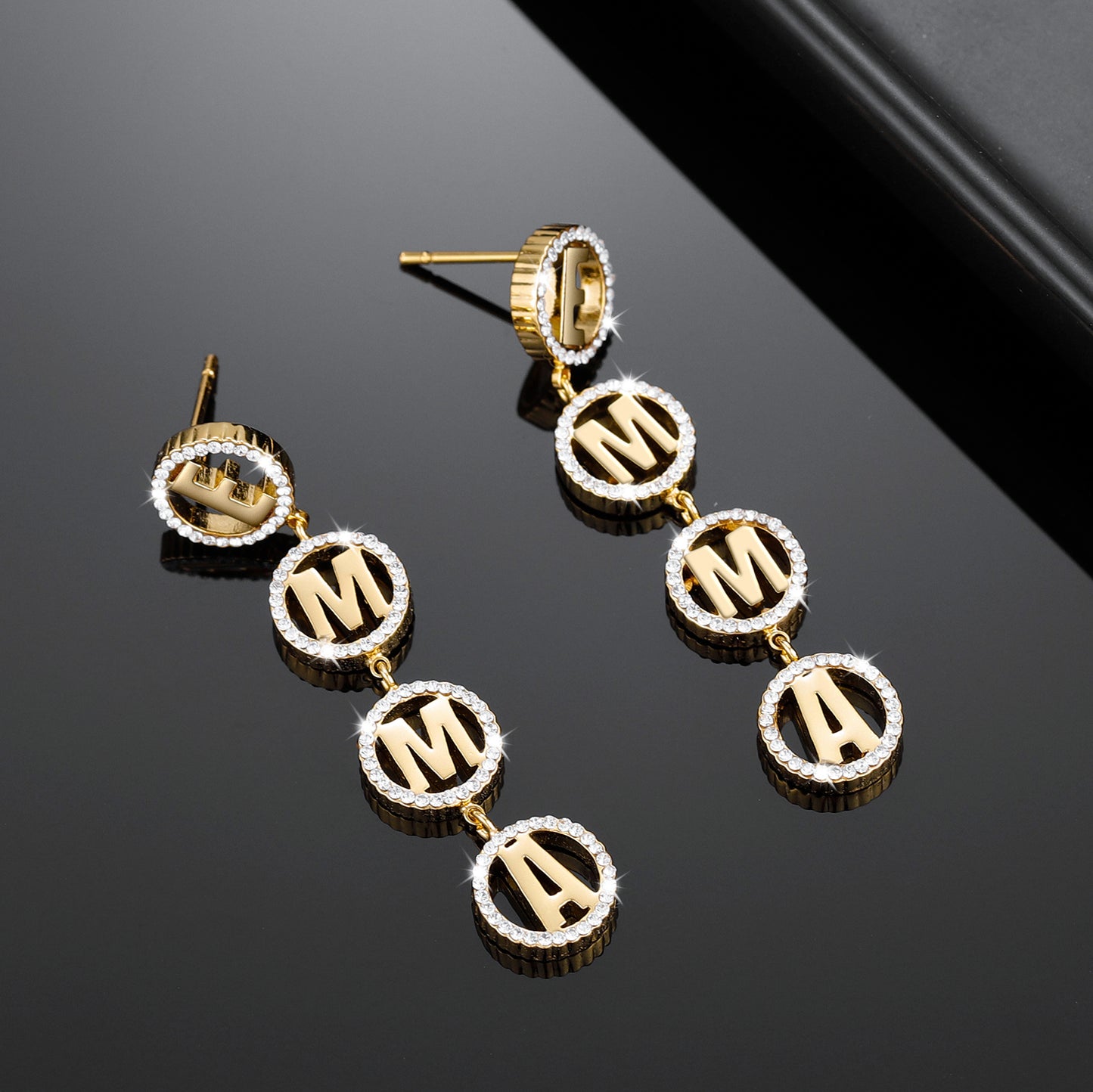 Diamond Small Round Name Earring QE271