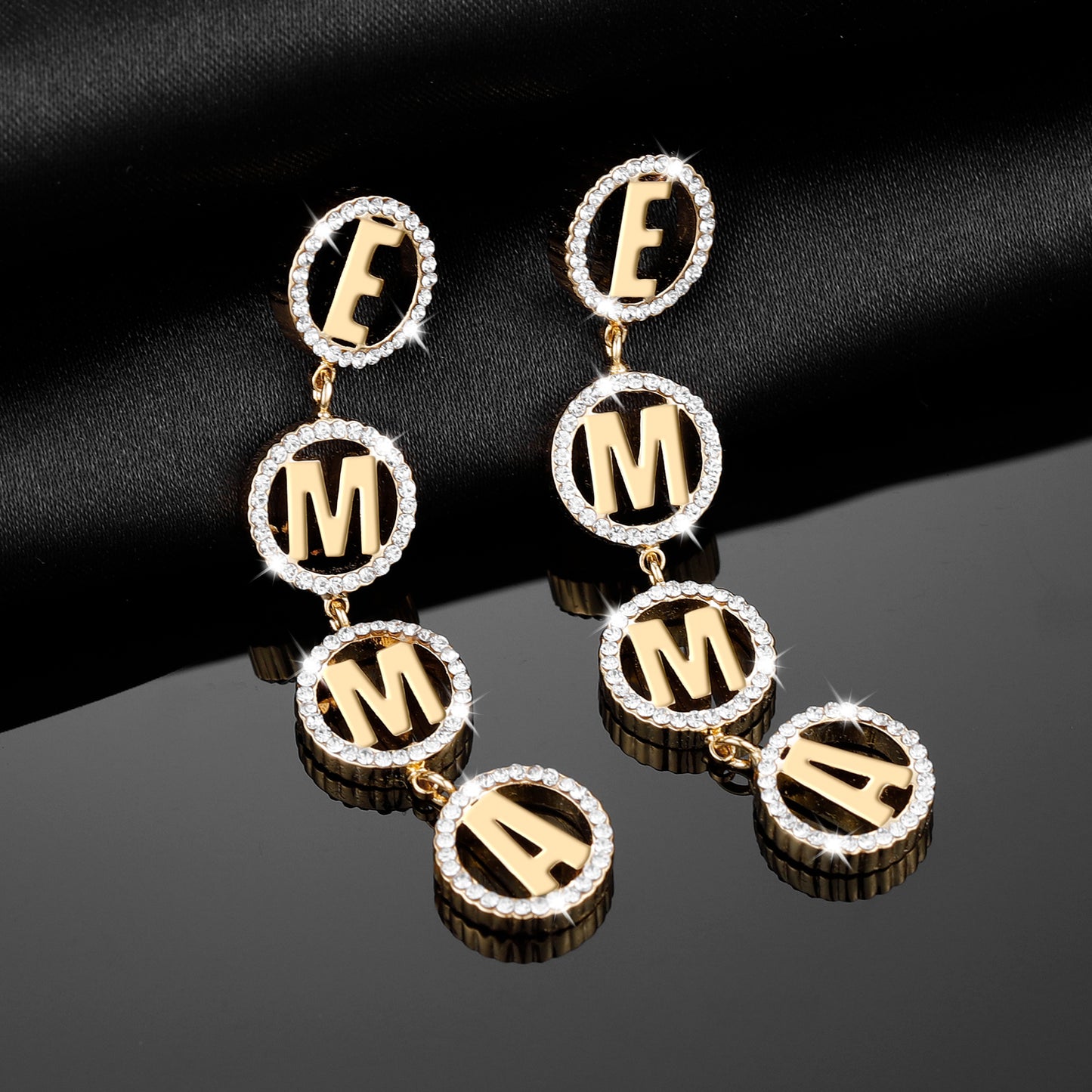 Diamond Small Round Name Earring QE271