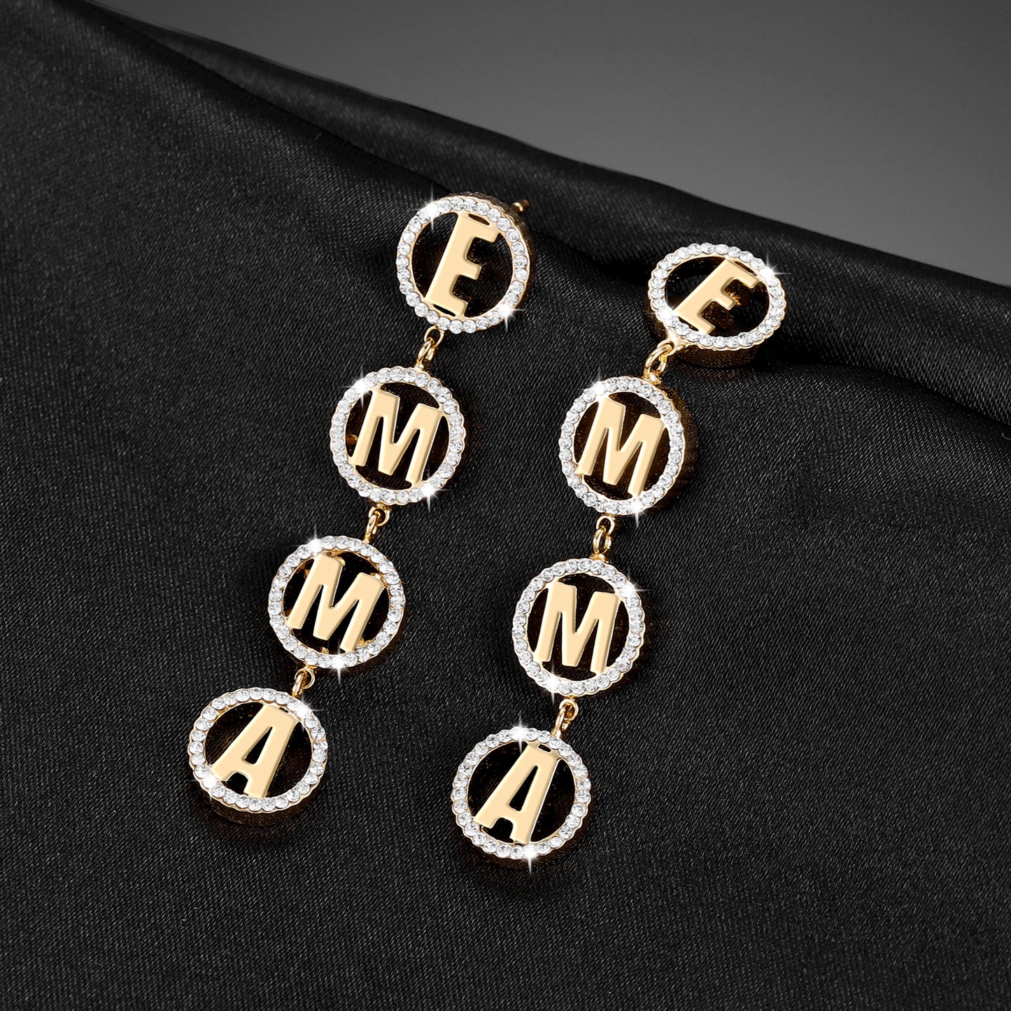 Diamond Small Round Name Earring QE271