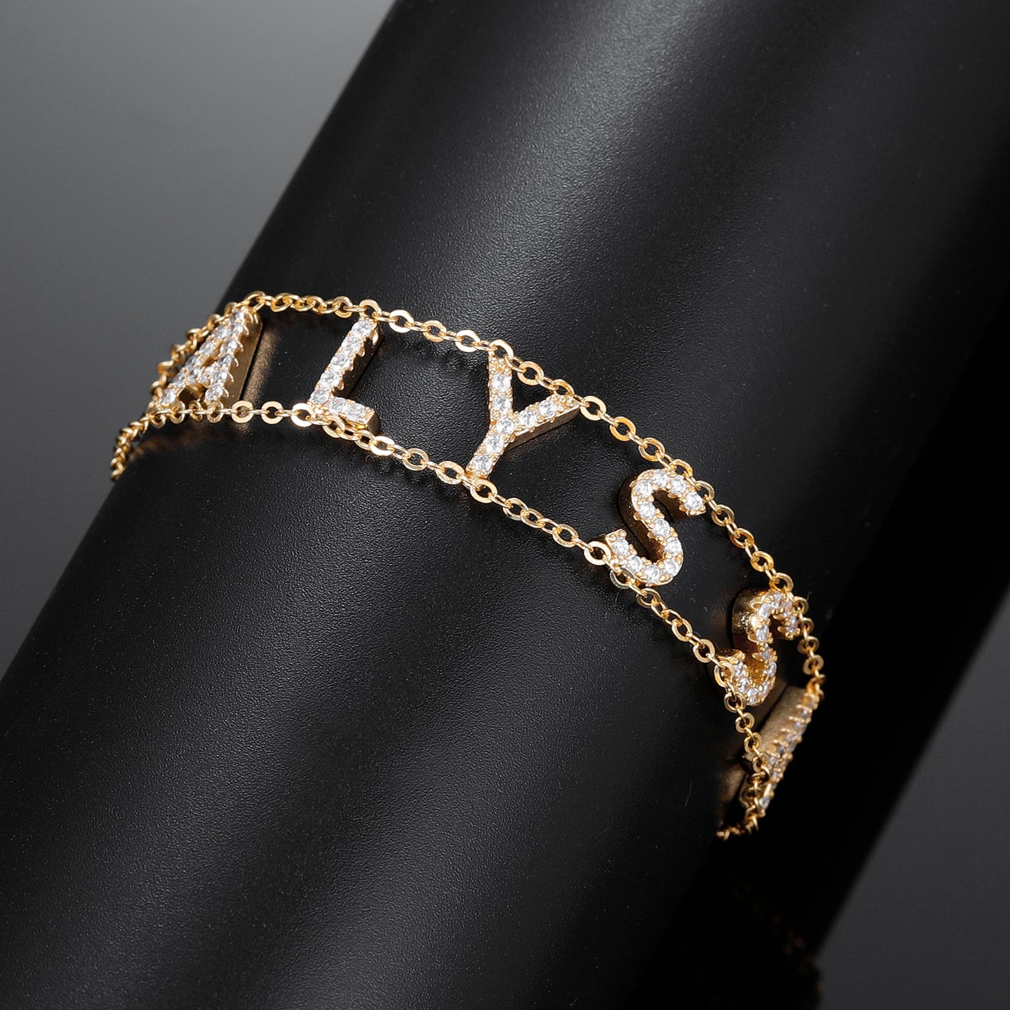 Double Diamond Name Bracelet QB326