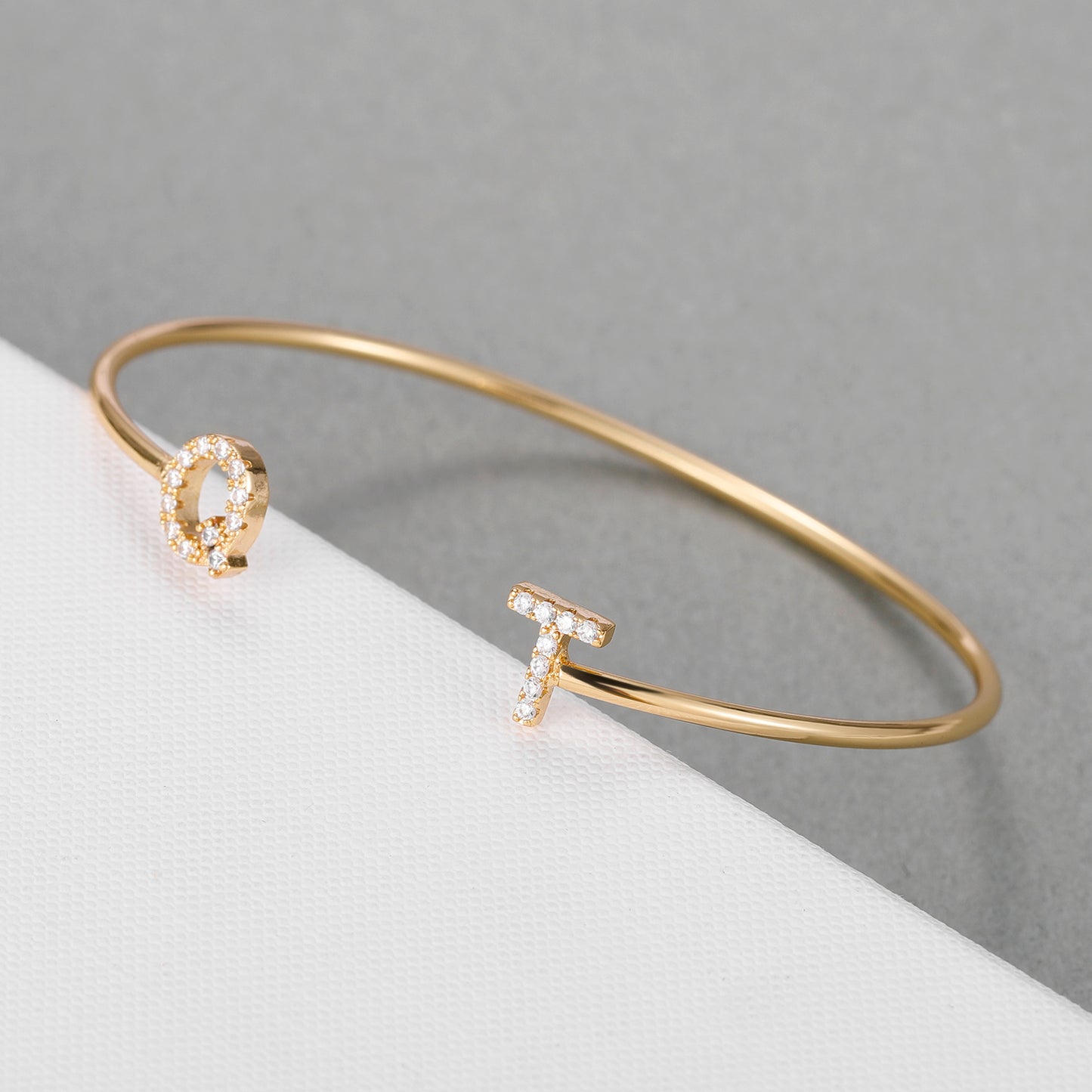 QT Diamond Letter Cuff QB327