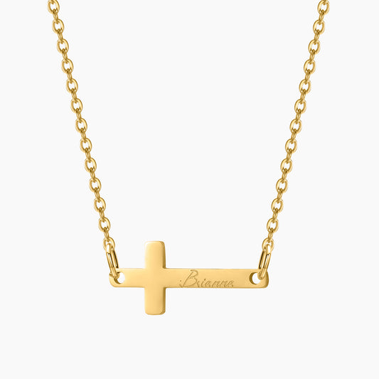 Nameplate Cross Engrave Name Necklace QN638