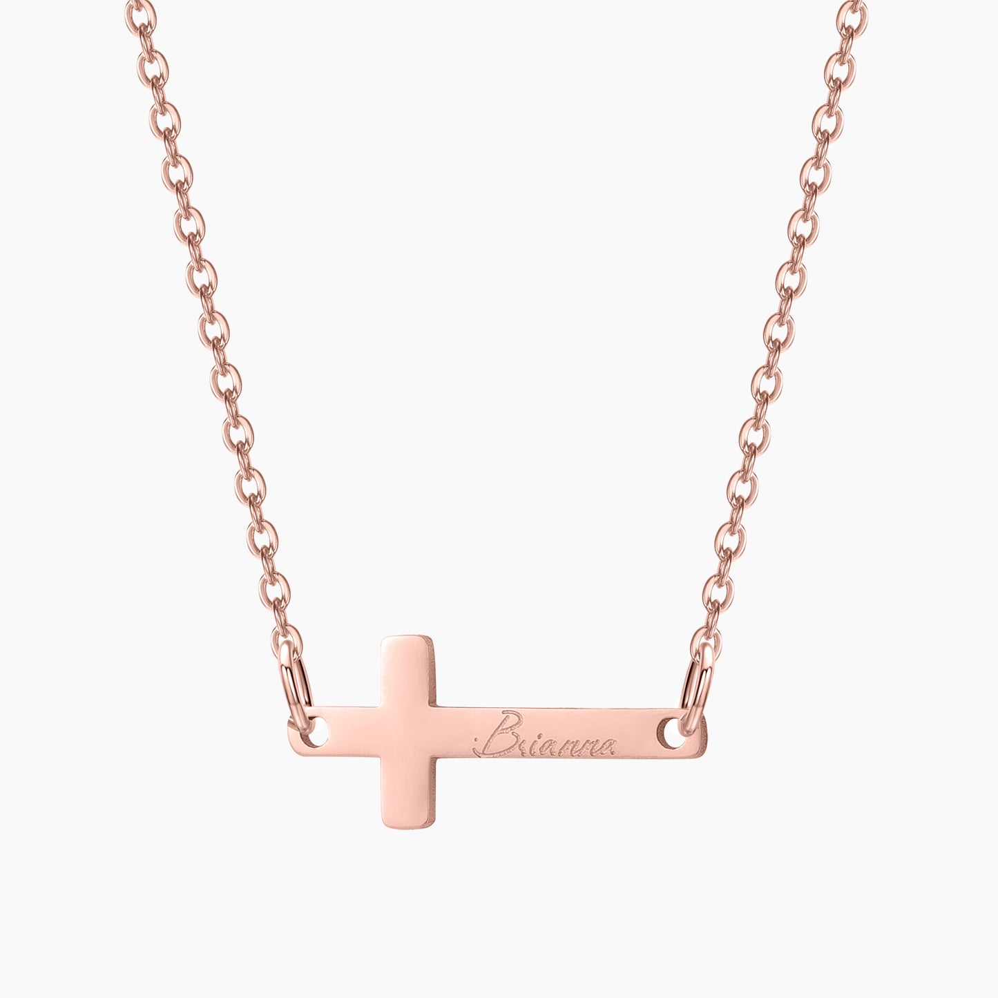 Nameplate Cross Engrave Name Necklace QN638