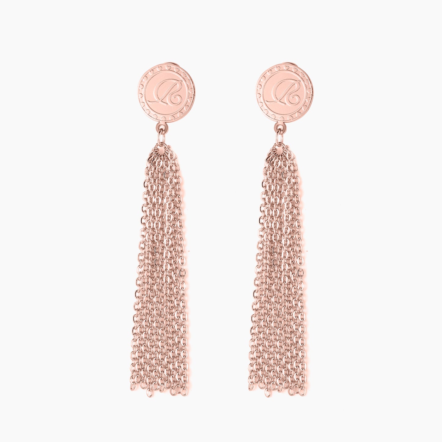 Boucles d'oreilles avec chaîne pompon QE635