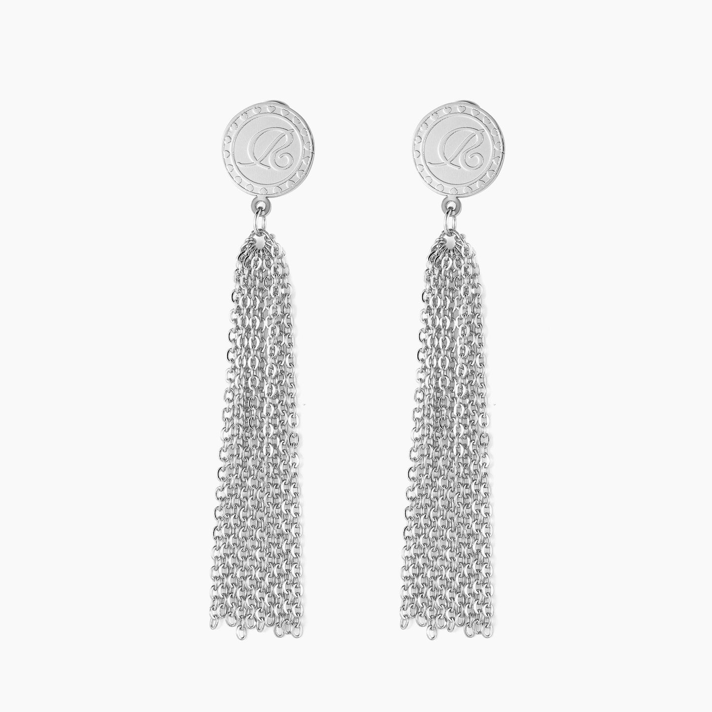 Boucles d'oreilles avec chaîne pompon QE635