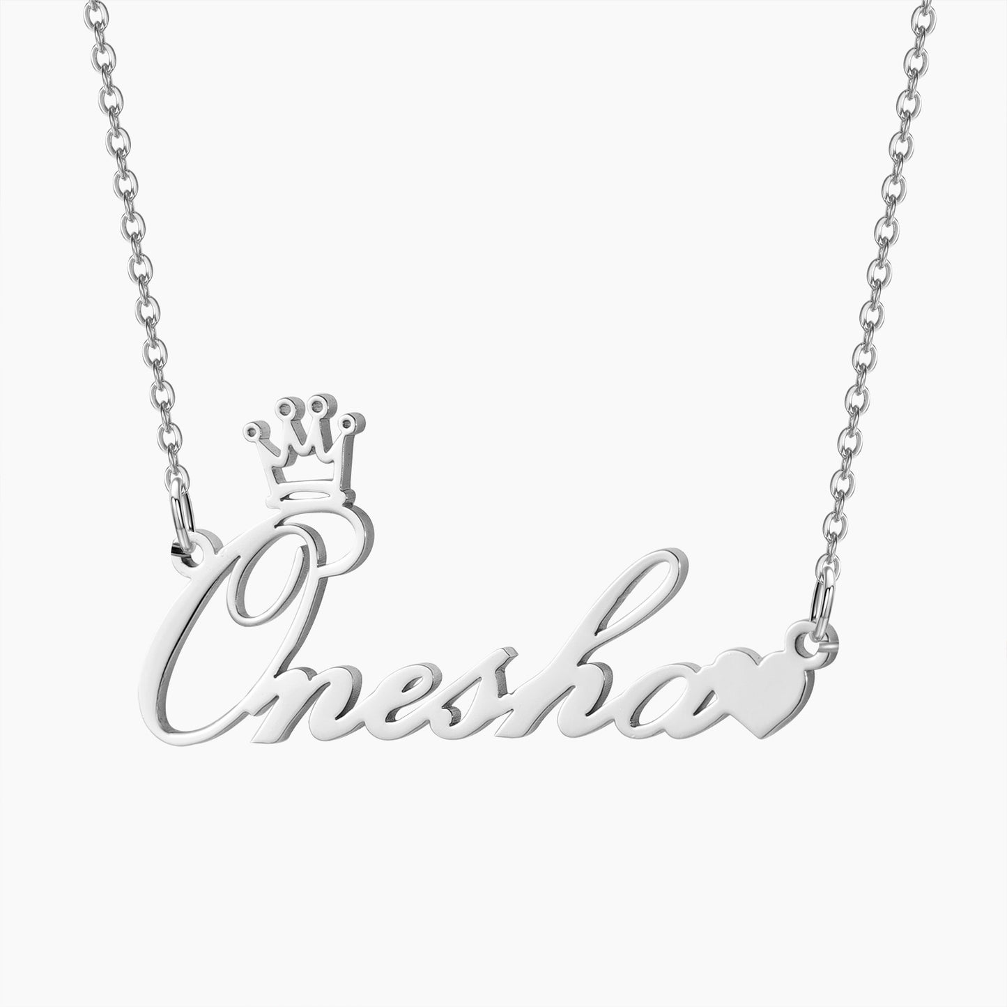 Cursive Crown Name Necklace QN008-F65