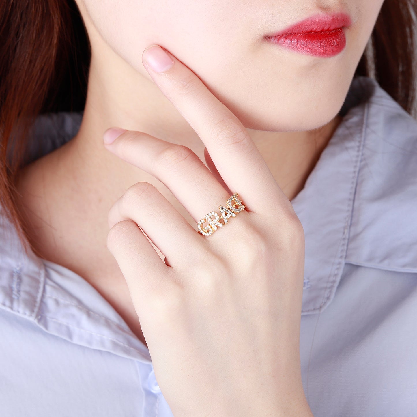 Diamond Letter Ring QR325