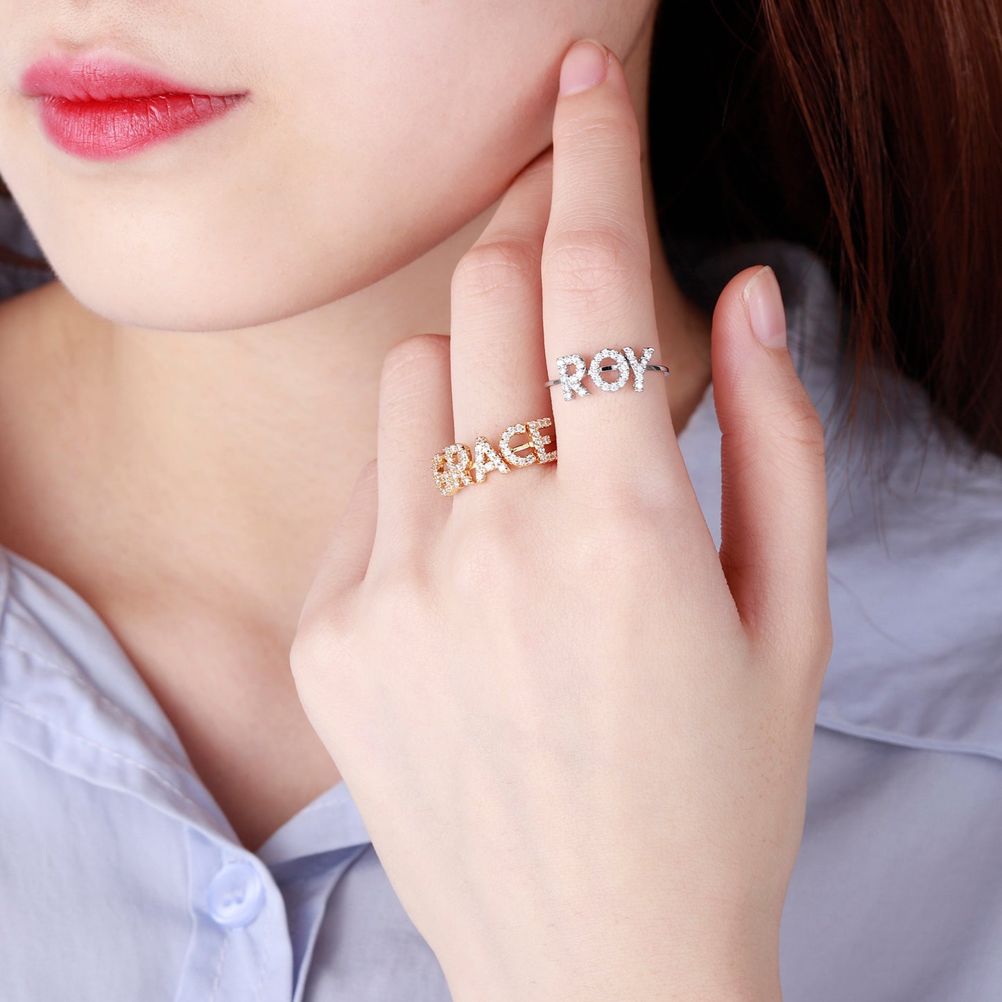 Diamond Letter Ring QR325