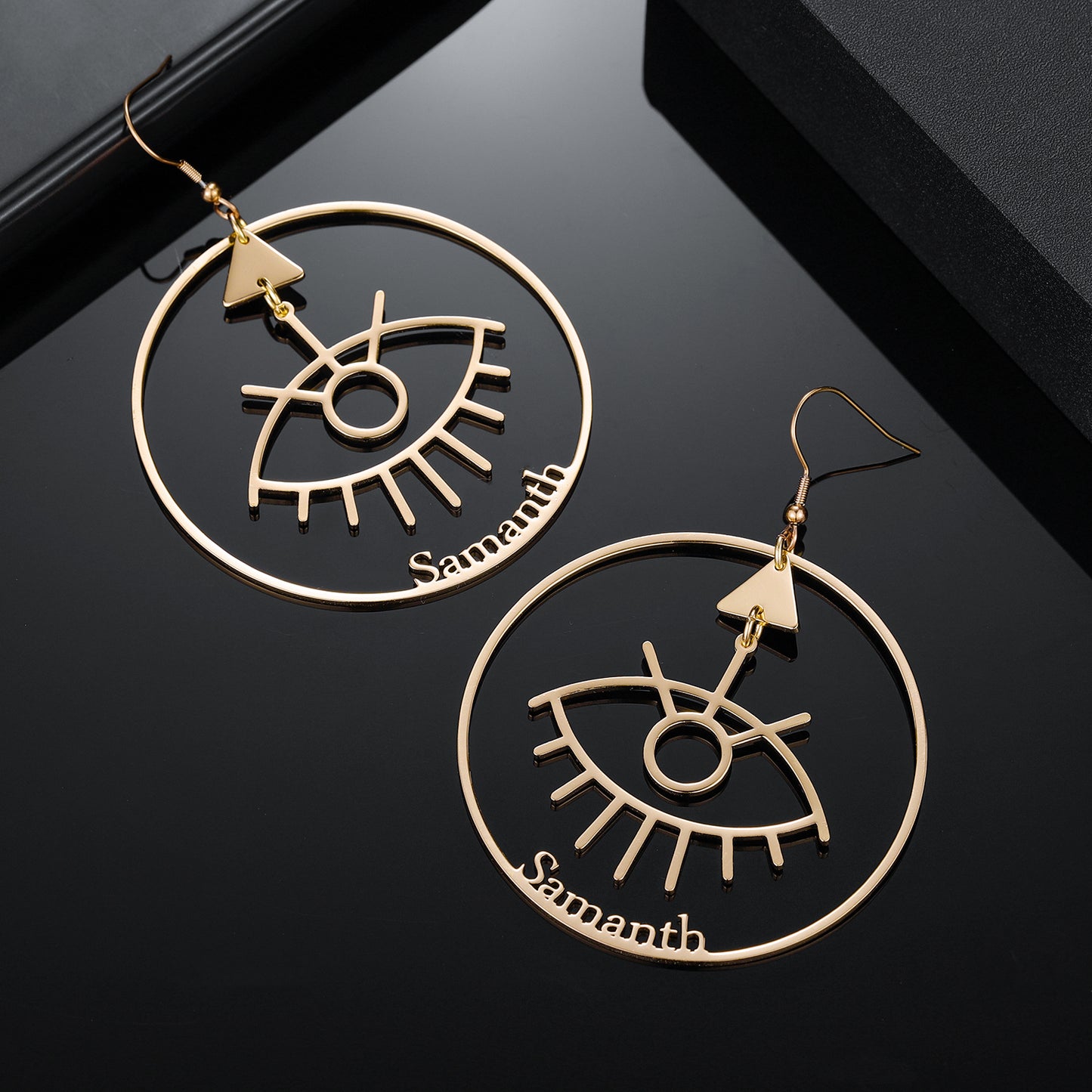 Demon Eye Name Hoop Earring QE552