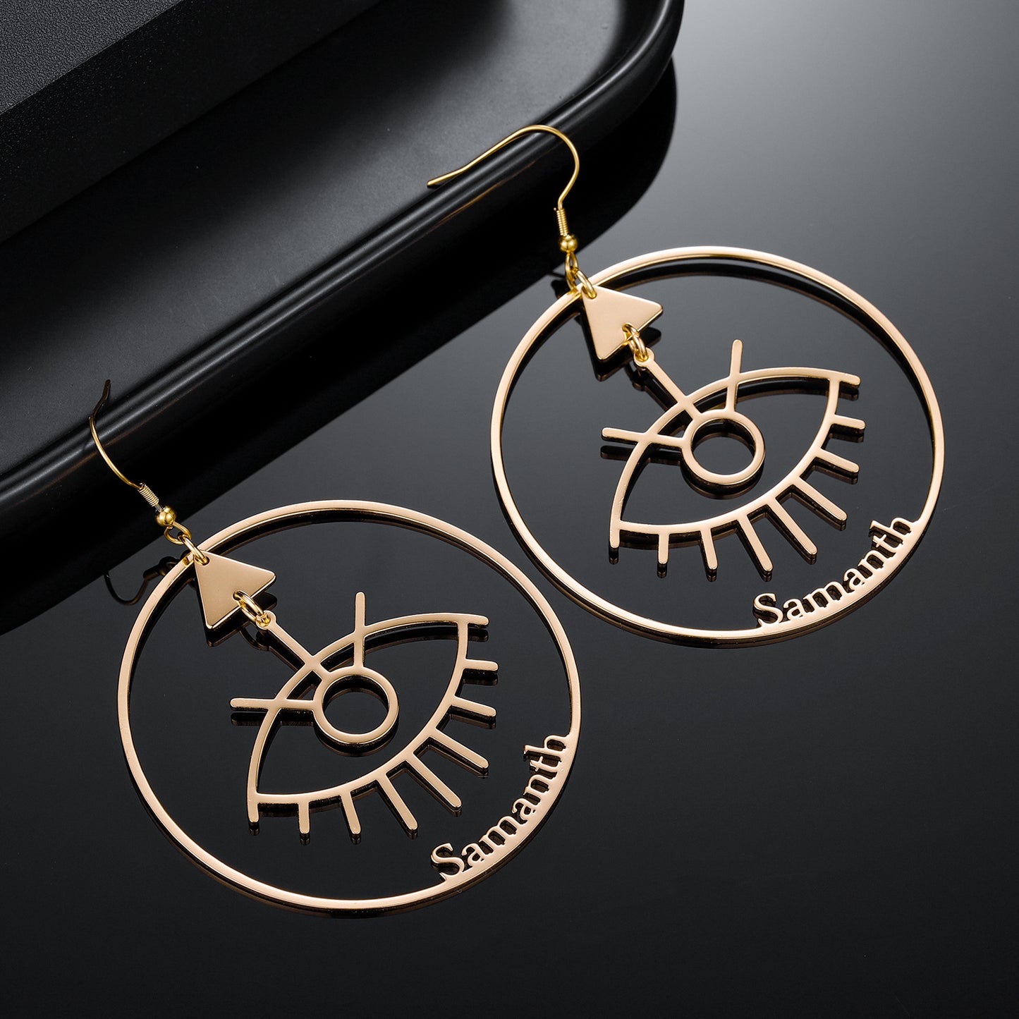 Demon Eye Name Hoop Earring QE552