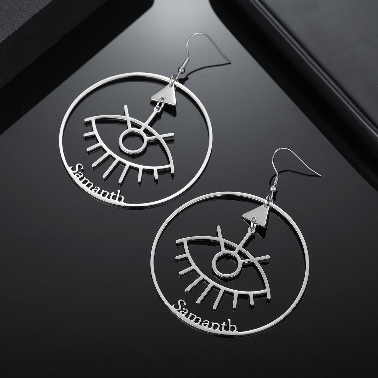 Demon Eye Name Hoop Earring QE552