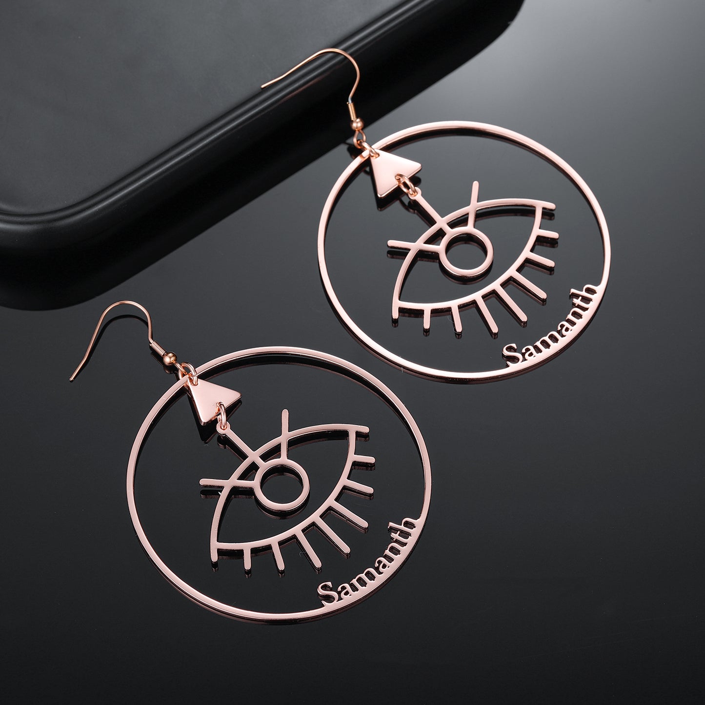 Demon Eye Name Hoop Earring QE552