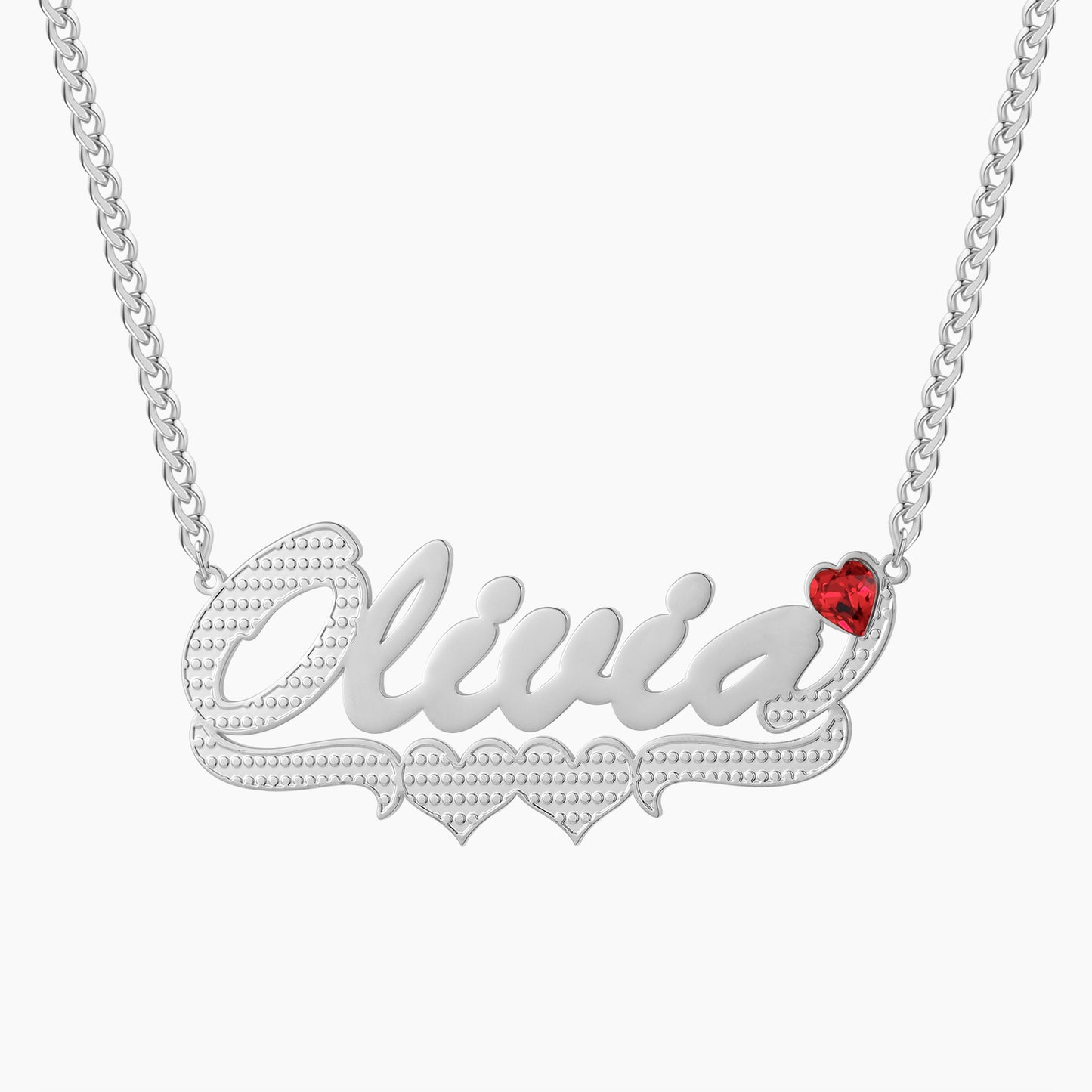 Birthstone Two Tone Name Necklace QN558