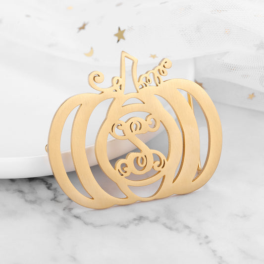 Pumpkin Letter Belt Buckle