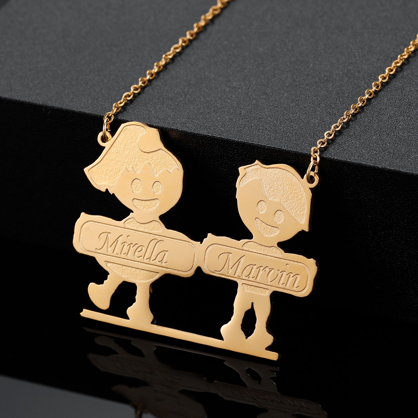 Boy And Girl Couple Name Necklace QN326