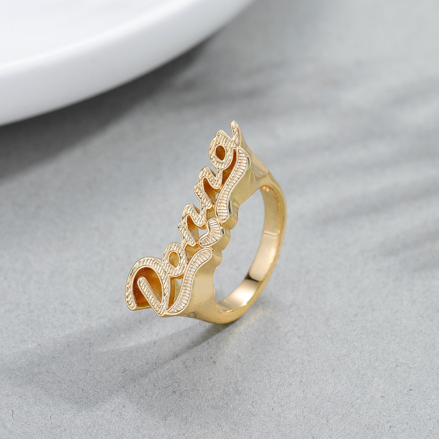 Hip Hop 3D Ring Name Ring QR498