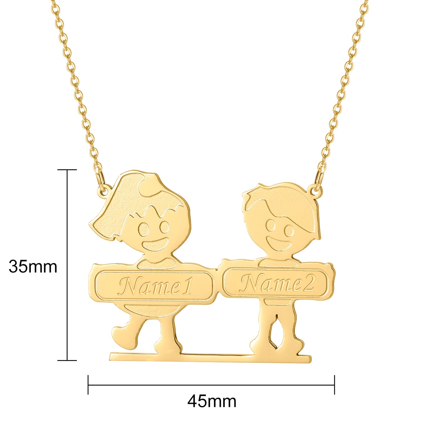 Boy And Girl Couple Name Necklace QN326