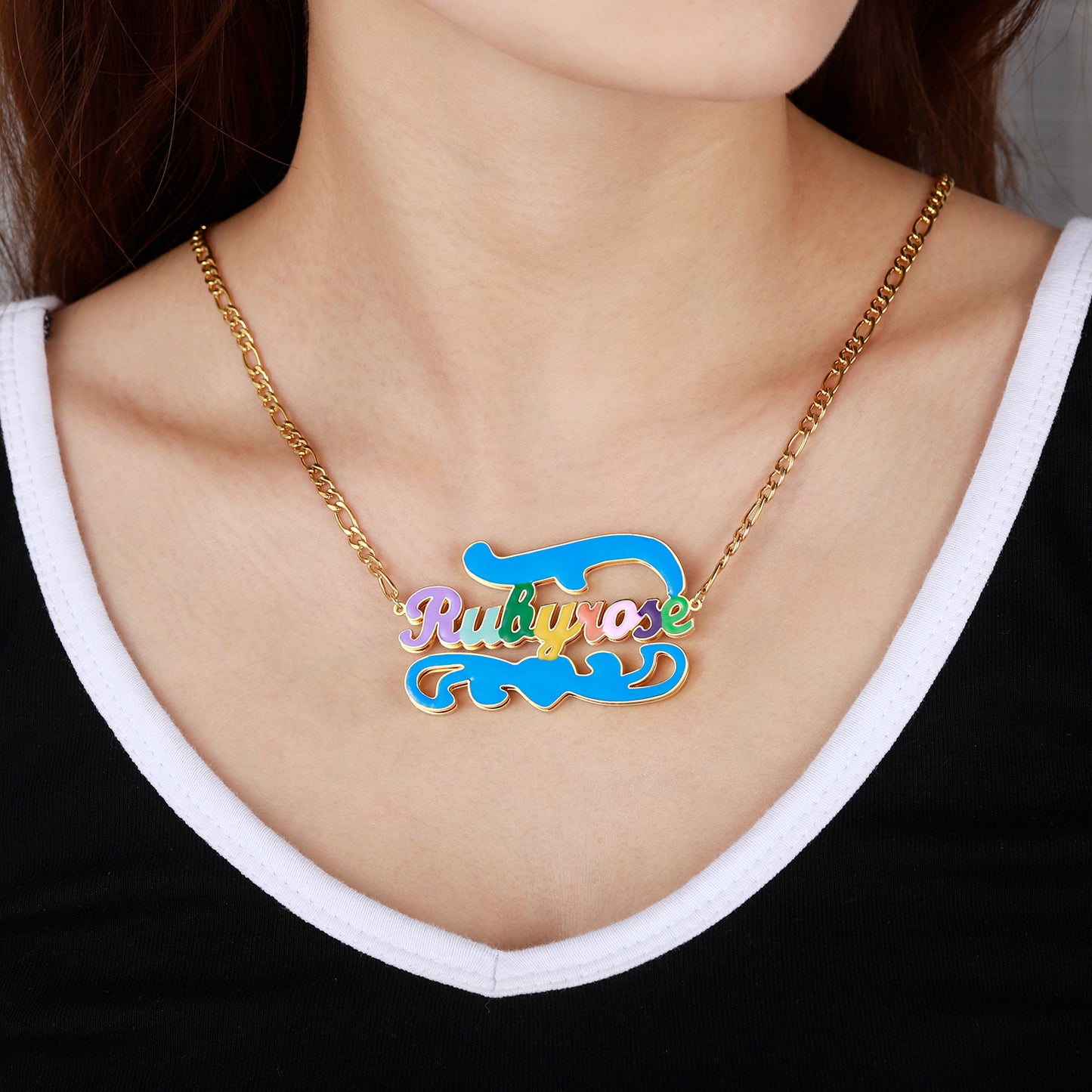 Custom Color Name Necklace QN436