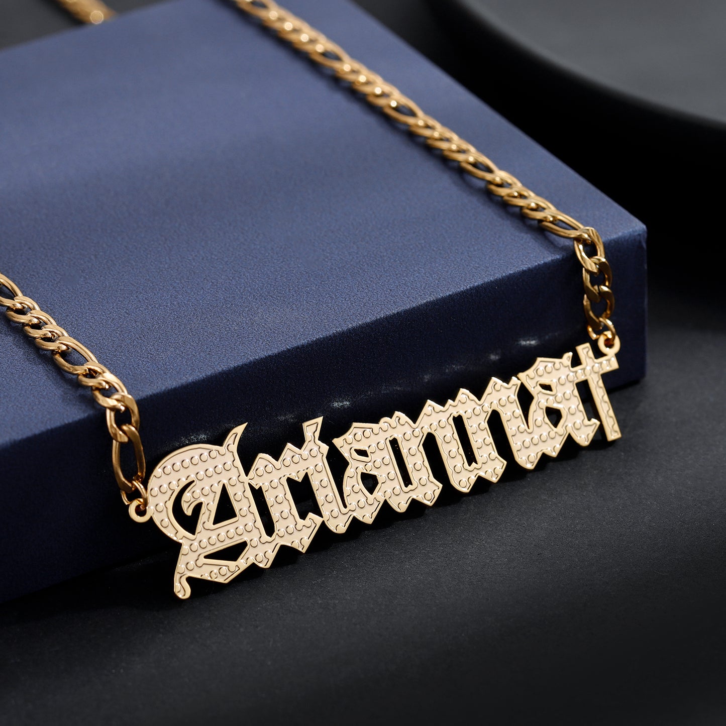 Old English Cross Name Necklace QN586