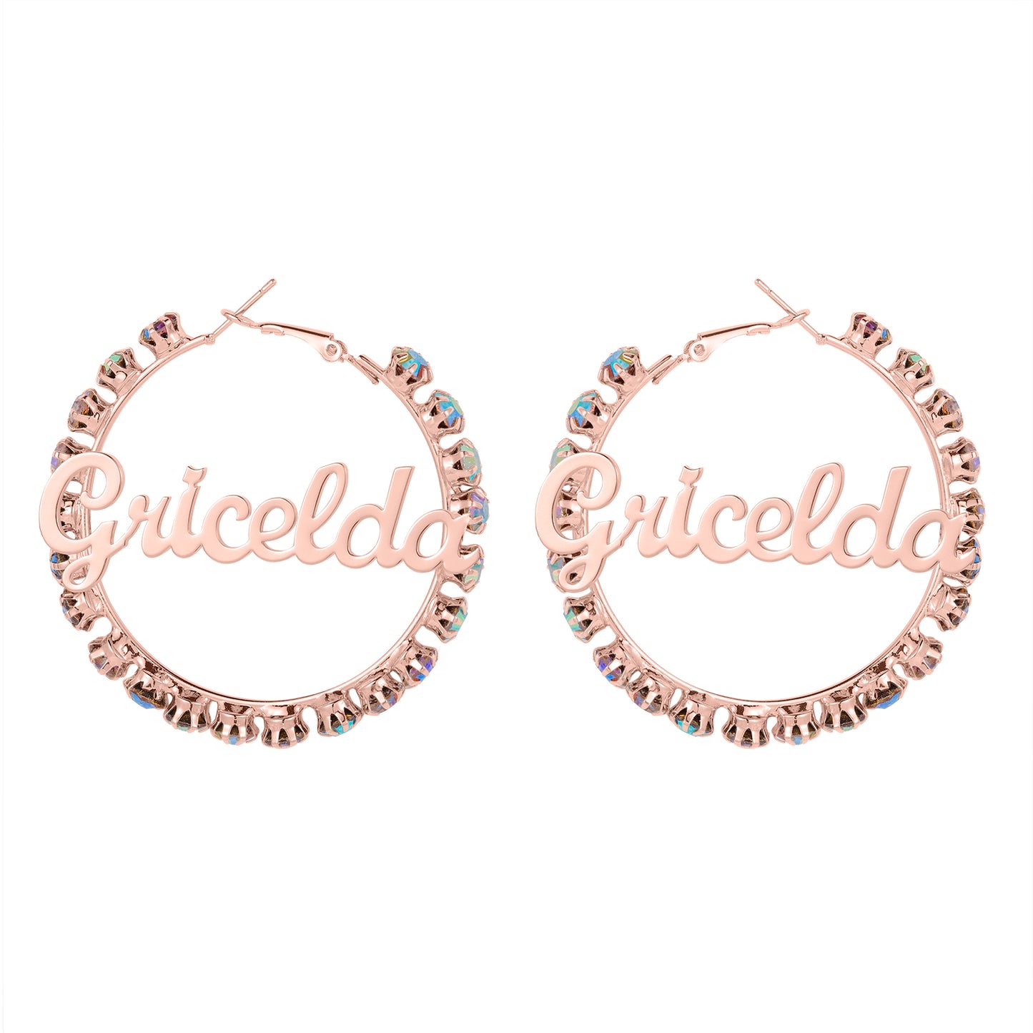 Fancy Color Diamond Round Name Earrings QE398