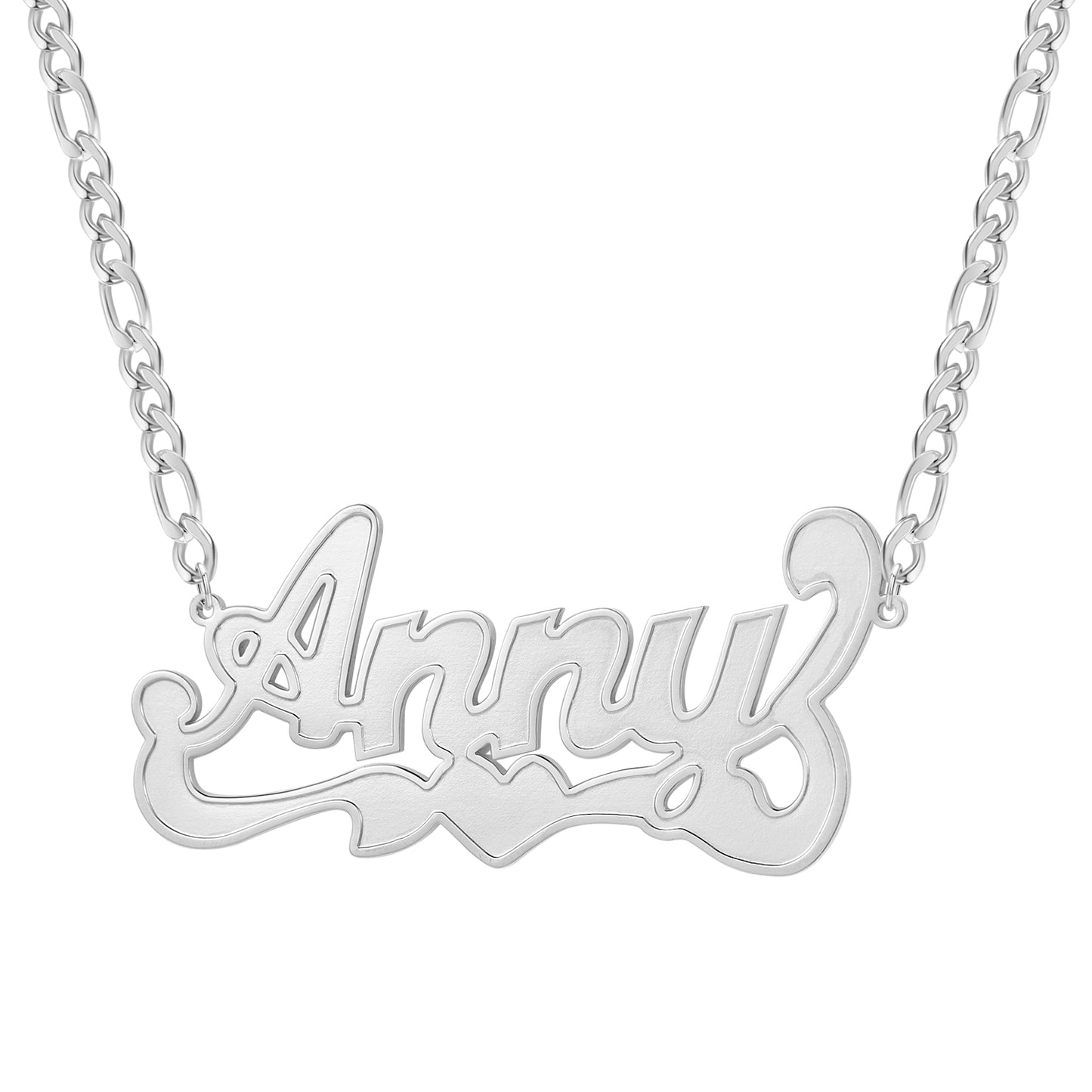 Double Plate Two Tone Name Necklace QN385