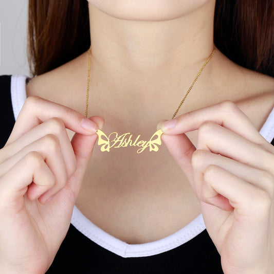Personalisierter Schmuck Schmetterlingskettenanhänger QN274