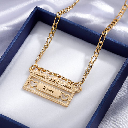 Figaro Chain Name Necklace SN581-2