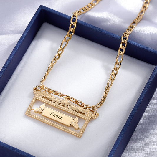 Figaro Chain Name Necklace SN581-1
