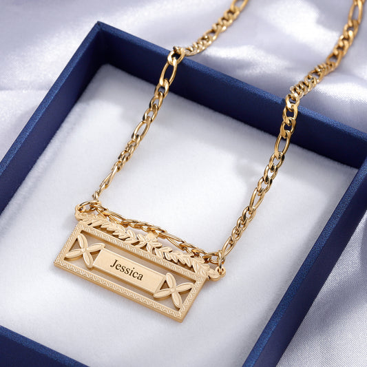 Figaro Chain Name Necklace SN581-3