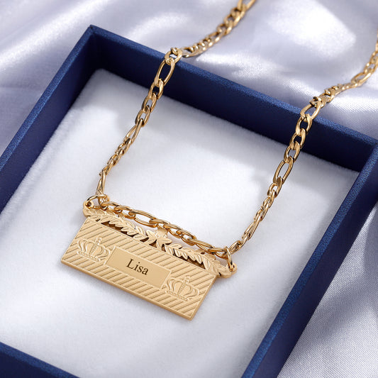 Figaro Chain Name Necklace SN581-6