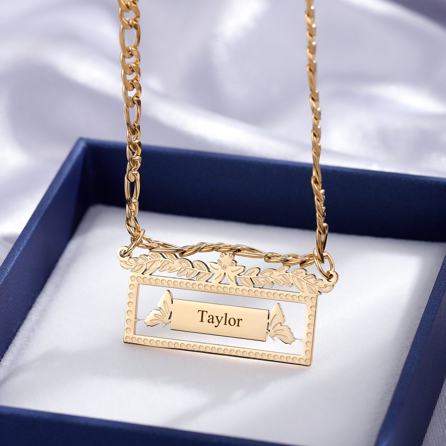 Figaro Chain Name Necklace SN581-4