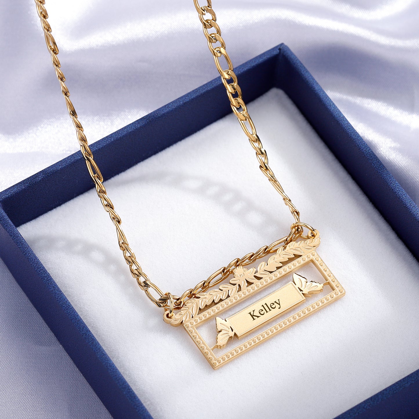 Figaro Chain Name Necklace SN581-1