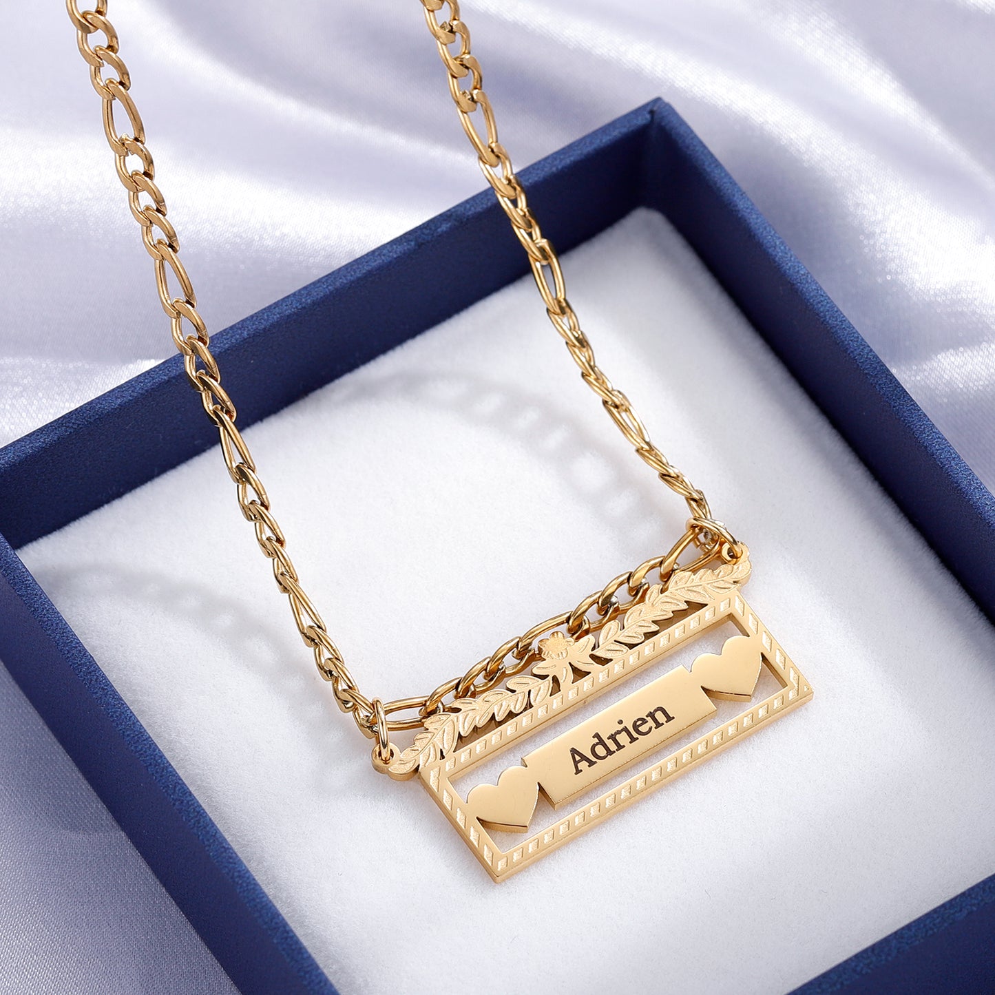 Figaro Chain Name Necklace SN581-5