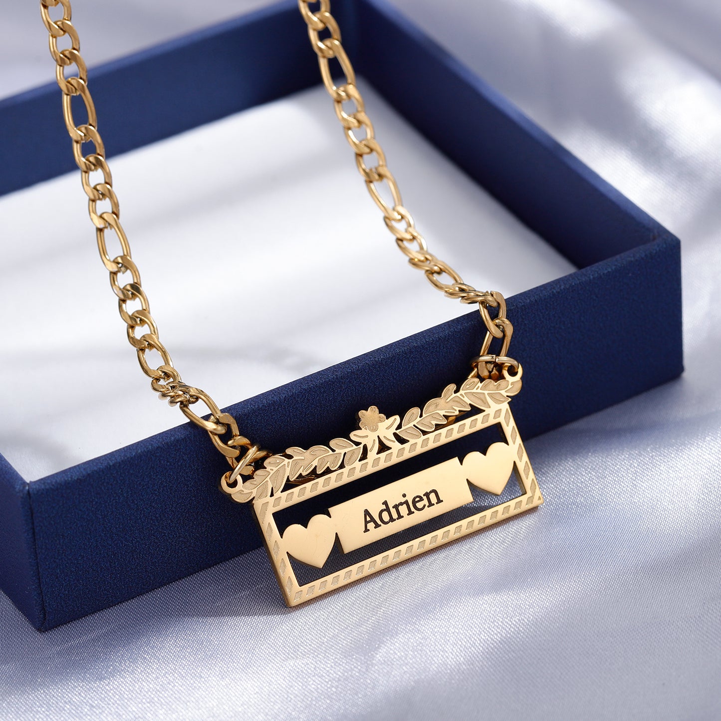 Figaro Chain Name Necklace SN581-5