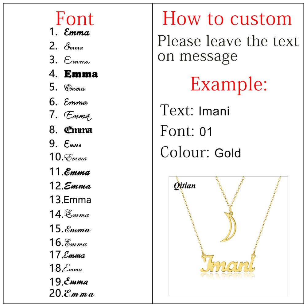 Moon Necklace Personalized Name Layer Necklaces
