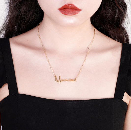 Name Necklace Heart Shaped Heart beat Necklace