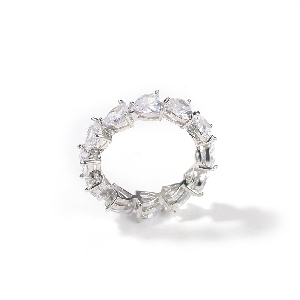 Hip Hop Heart Zircon Ring QR2051