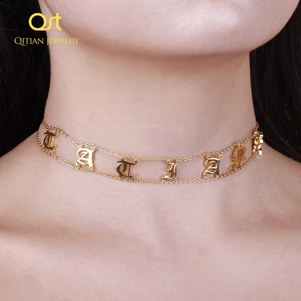 Old English Choker Custom Necklace