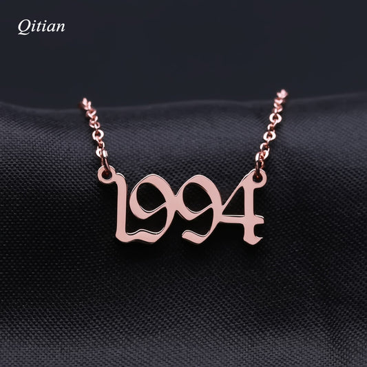 Old English Roma Number Necklace