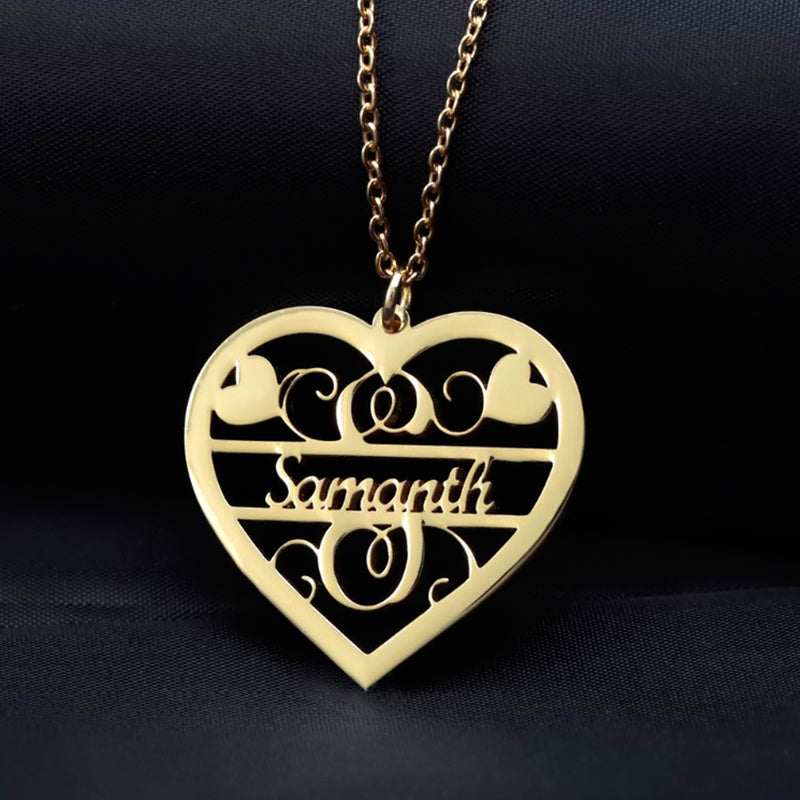 Vintage Name Heart Necklace