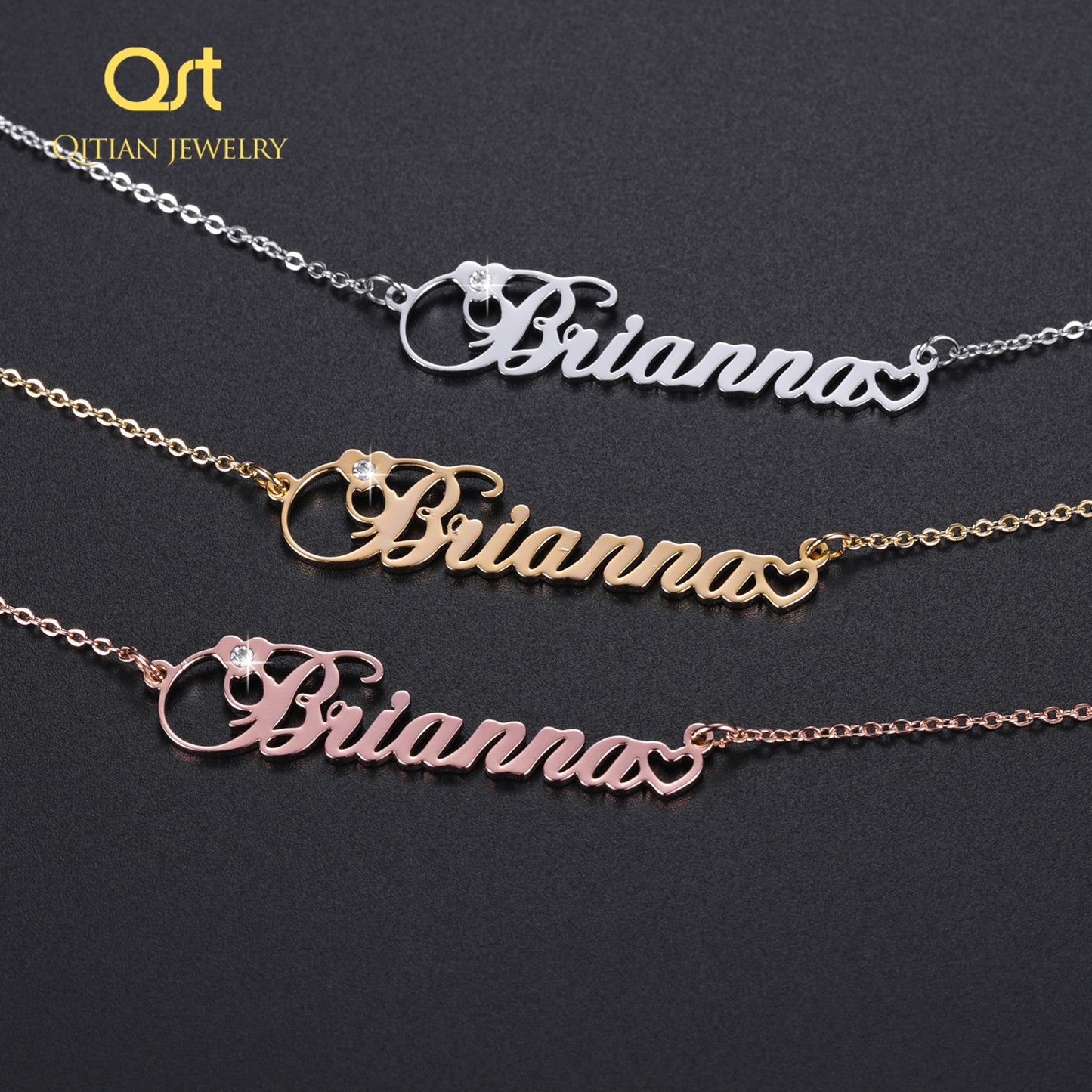 Birthstone Name Necklace