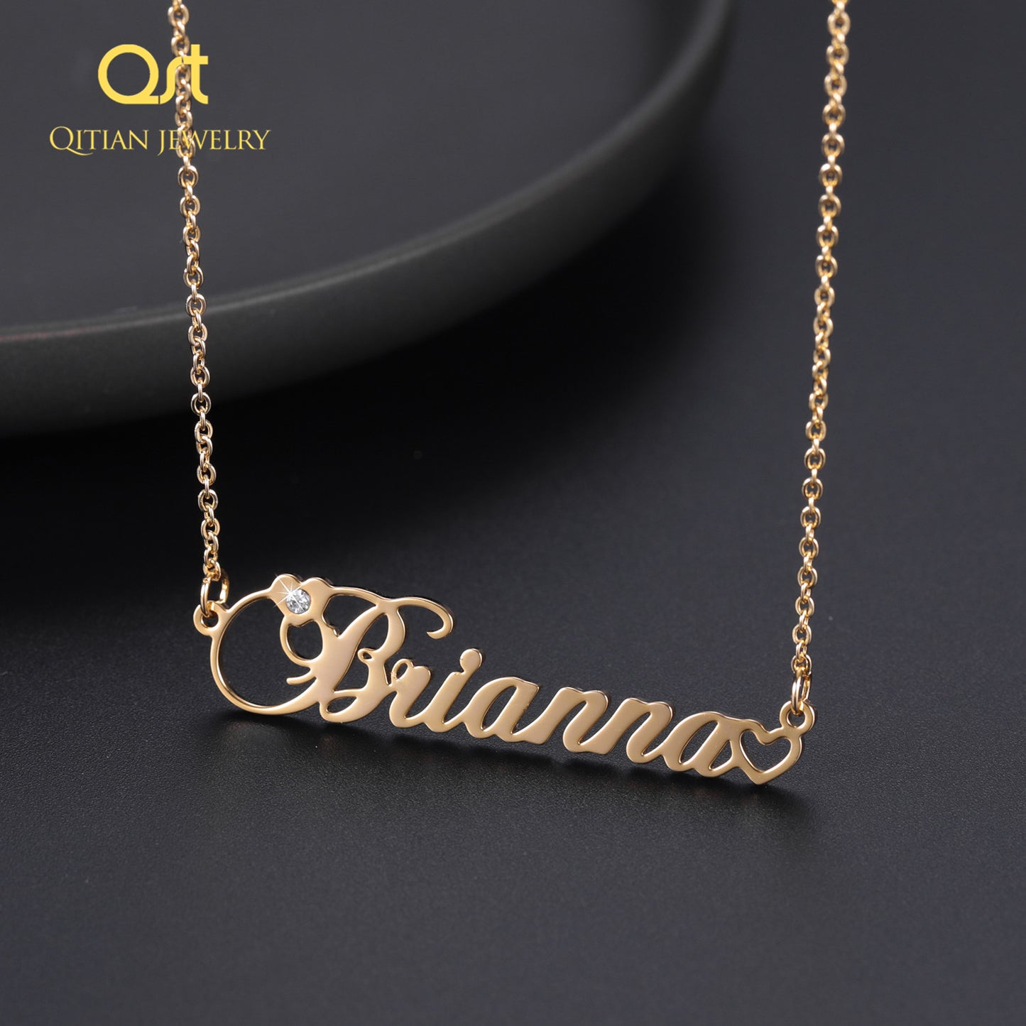 Birthstone Name Necklace