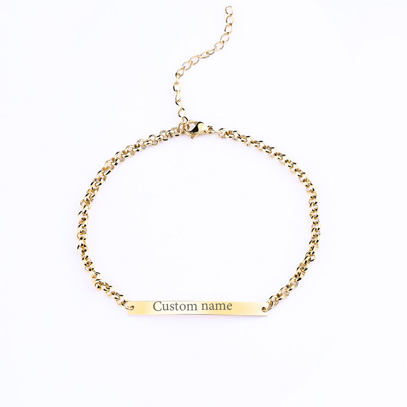 Bracelet de nom d'identification de plaque signalétique personnalisé