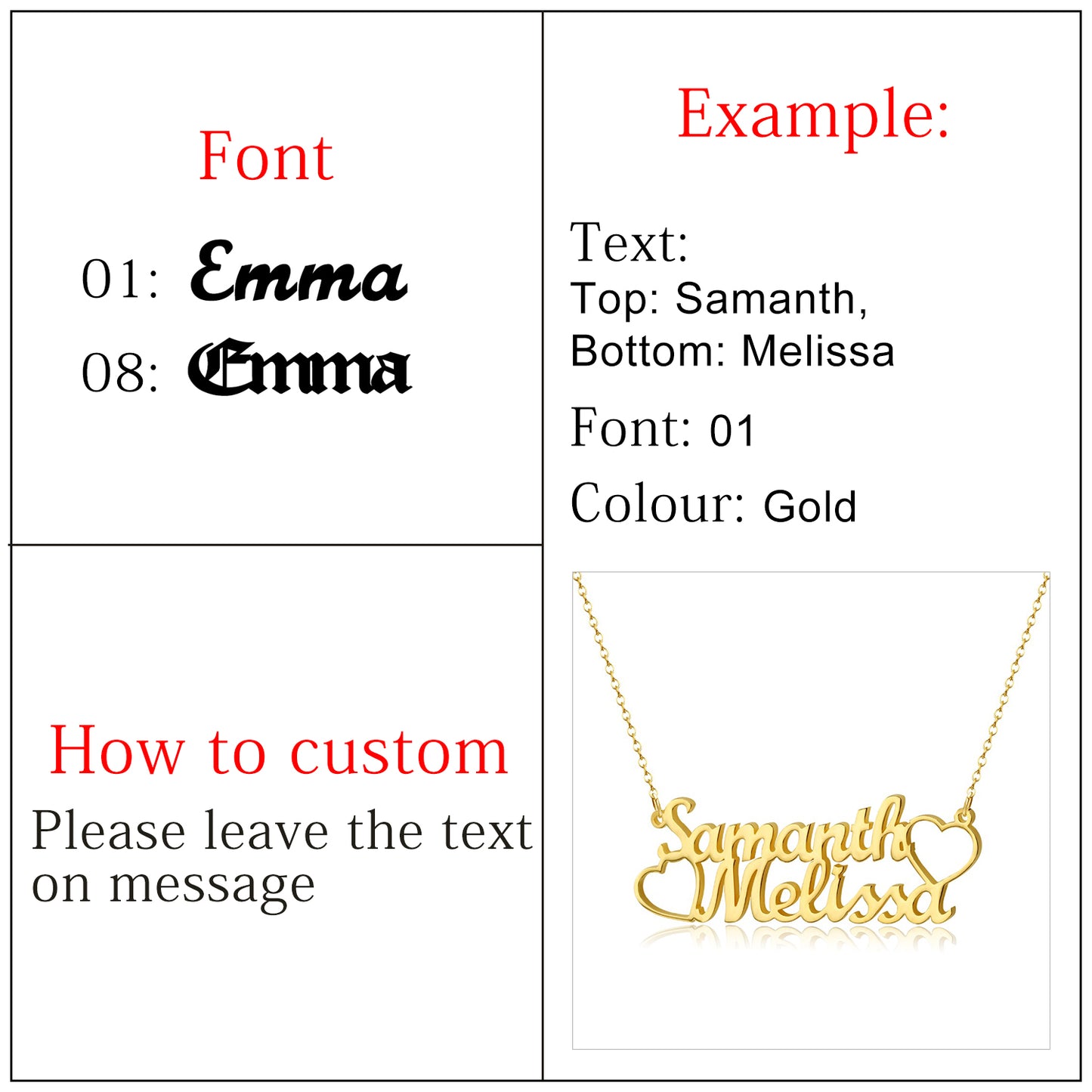 Double Name Necklace For Women
