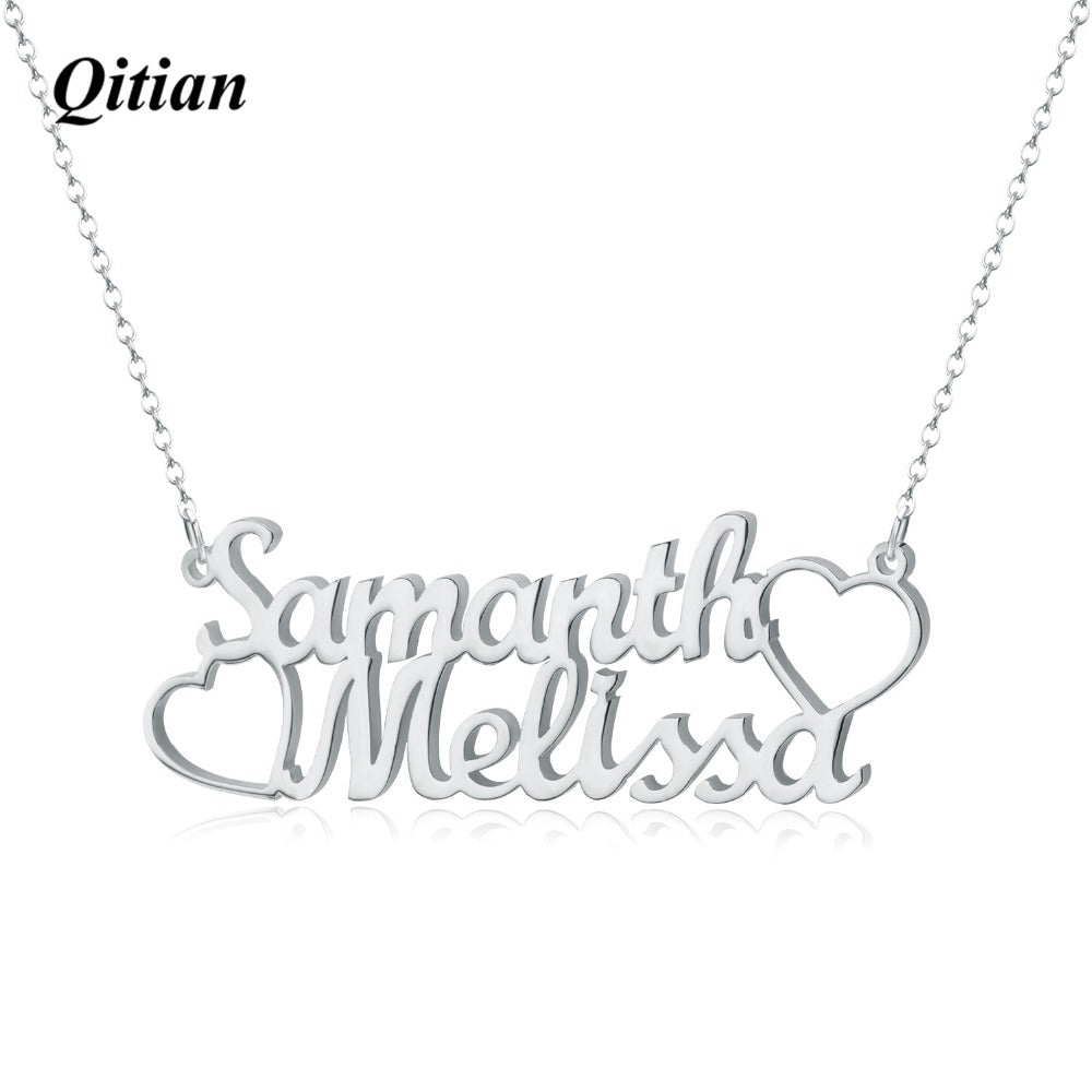 Double Name Necklace For Women