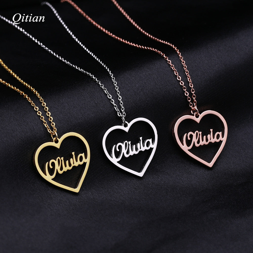Heart Customized Necklace Stainless Steel F01